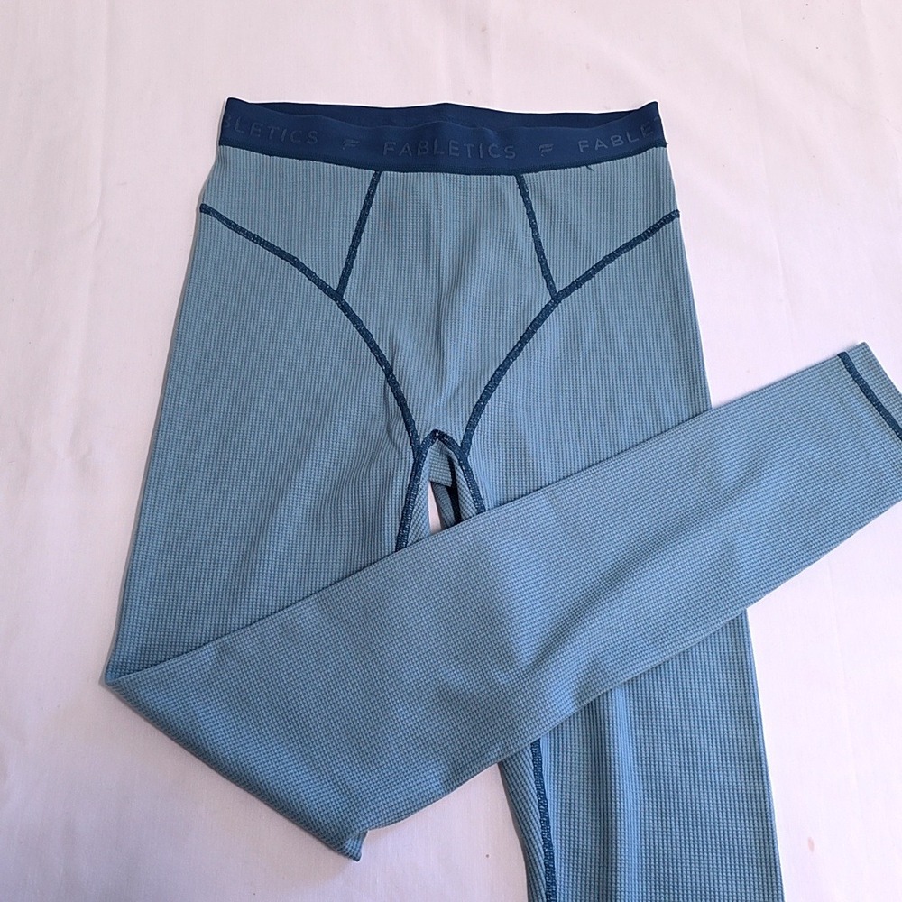 NWT Fabletics Waffle Legging Womens S Blue Arctic Midnight Wave